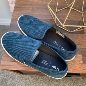 Blue Chorduroy Toms Shoes
